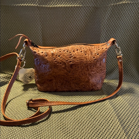 Holy Cow Couture Embossed Brown Shoulder Bag - Picture 9 of 9